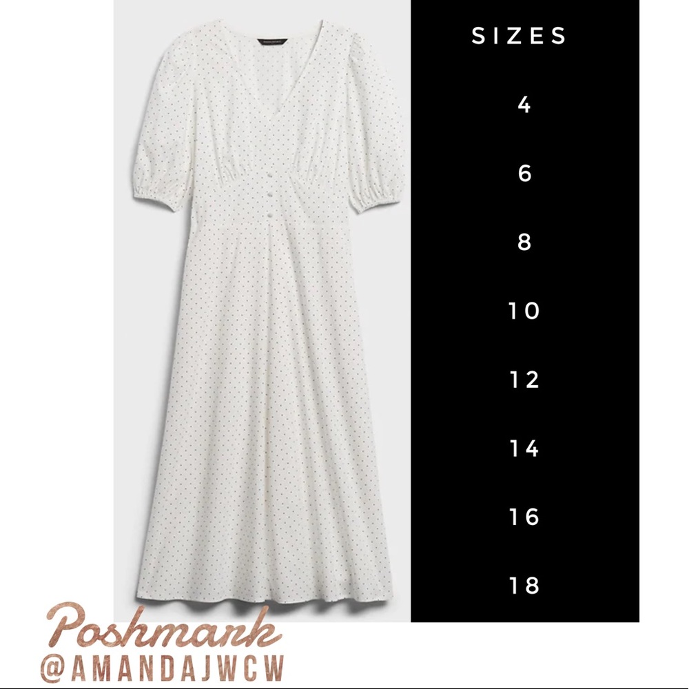Banana Republic Classic Midi Dress - White - NWT - Picture 2 of 14